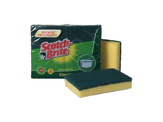 Spugna accoppiata Scotch-Brite® spugna e fibra abrasiva verde Conf. 2 pezzi - A12