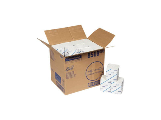 Carta igienica piegata SCOTT® in carta riciclata 250 strappi bianco 36 rotoli - 8508