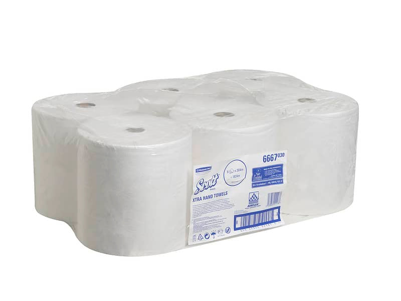 Rotolo asciugamani SCOTT® Controlomatic 1 velo 29,8 cm x 304 m Bianco conf. da 6 rotoli - 6667