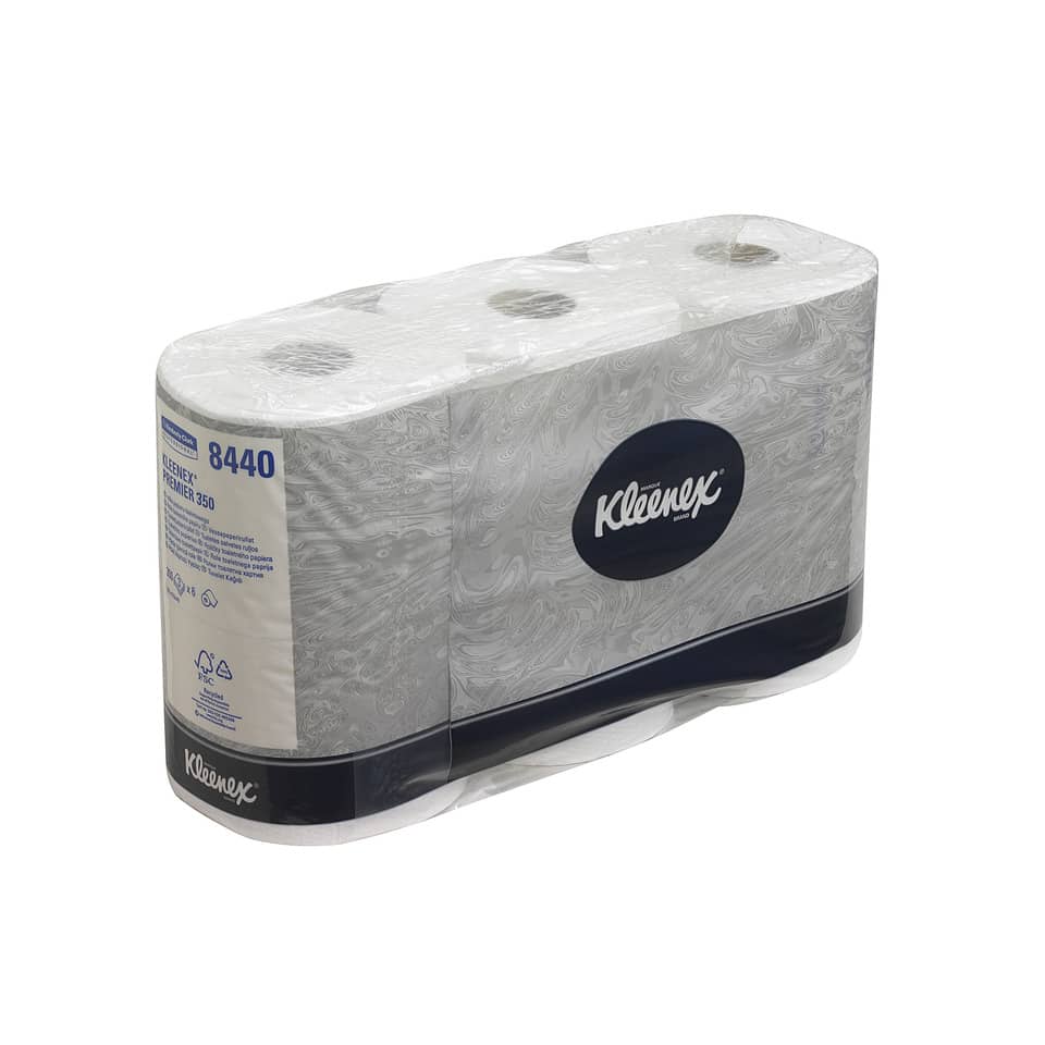 Carta igienica 3 veli KLEENEX® in carta a 3 veli 350 strappi bianco pacco da 6 rotoli - 8440