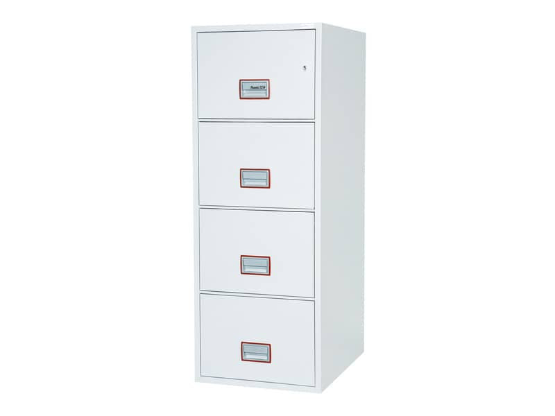 Classificatore ignifugo Fire File Phoenix bianco - Ral 9003 4 cassetti da 49lt. con chiave - FS 2254 K