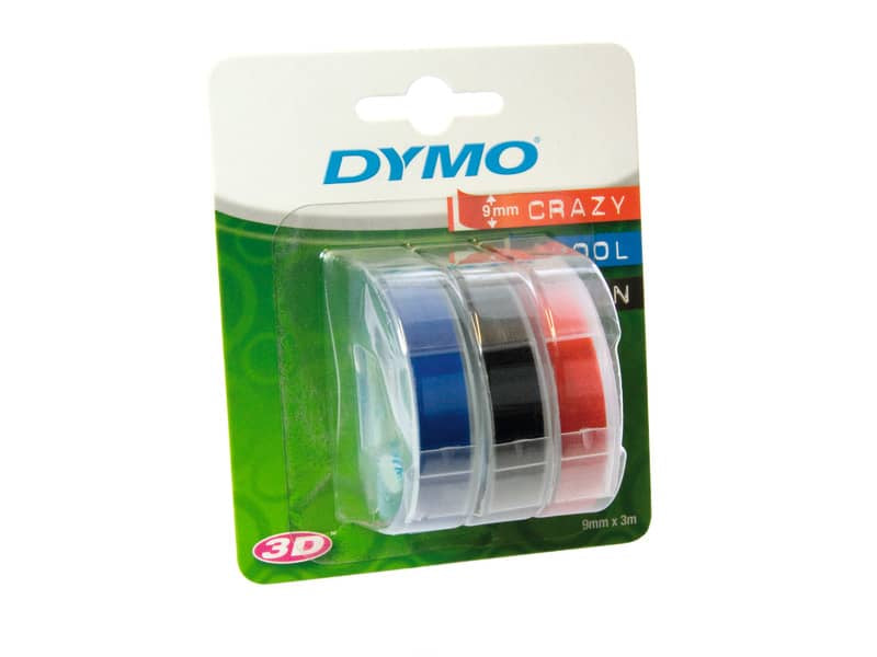 Nastri a rilievo per etichettatrici Dymo vinile 9 mm x 3 m assortiti blister da 3 - S0847750