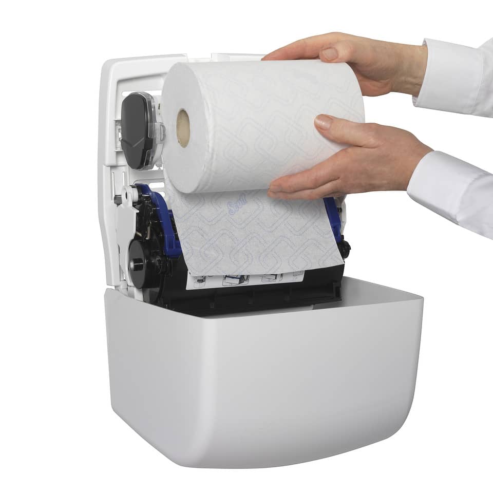 Dispenser di asciugamani a rotolo AQUARIUS* in plastica bianco 7955