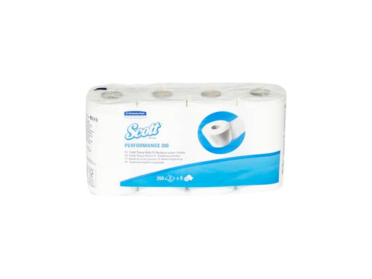 Carta igienica 2 veli SCOTT® 350 in carta a 2 veli 350 strappi bianco pacco da 8 rotoli - 8519