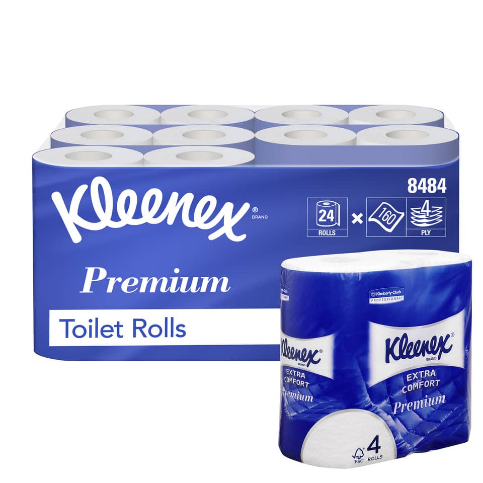 Carta igienica 4 veli KLEENEX® 160 strappi bianco pacco da 4 rotoli - 8484