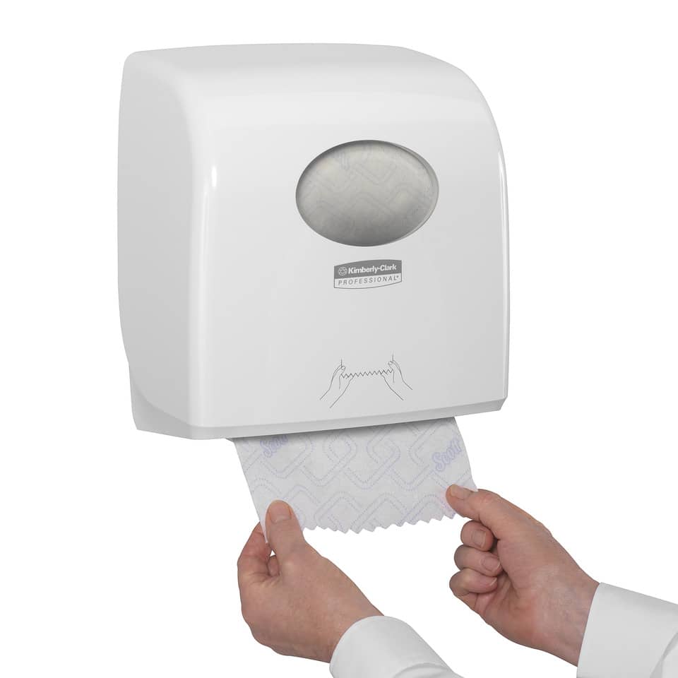 Dispenser di asciugamani a rotolo AQUARIUS* in plastica bianco 7955