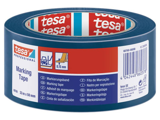 Nastro per segnalazioni in PVC tesa Tesaflex® 60760 rivestito gomma resina 50mmX33m blu - 60760-00098-15