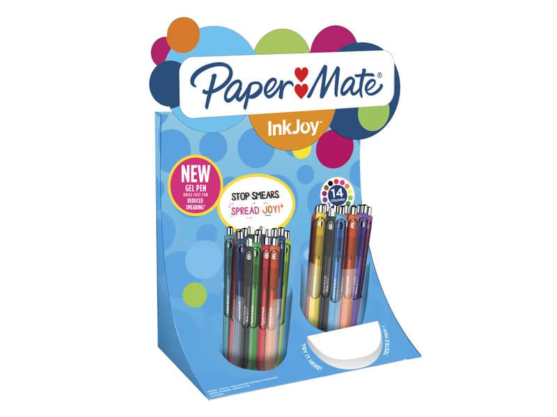 Penne a scatto Paper Mate InkJoy Gel RT 0,7 mm assortiti espositore da 60 pezzi - 1959464