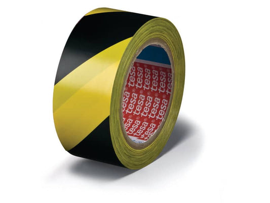 Nastro per segnalazioni in PVC tesa Tesaflex® 60760 rivestito gomma resina 50mmX33m giallo-nero - 60760-00087-15