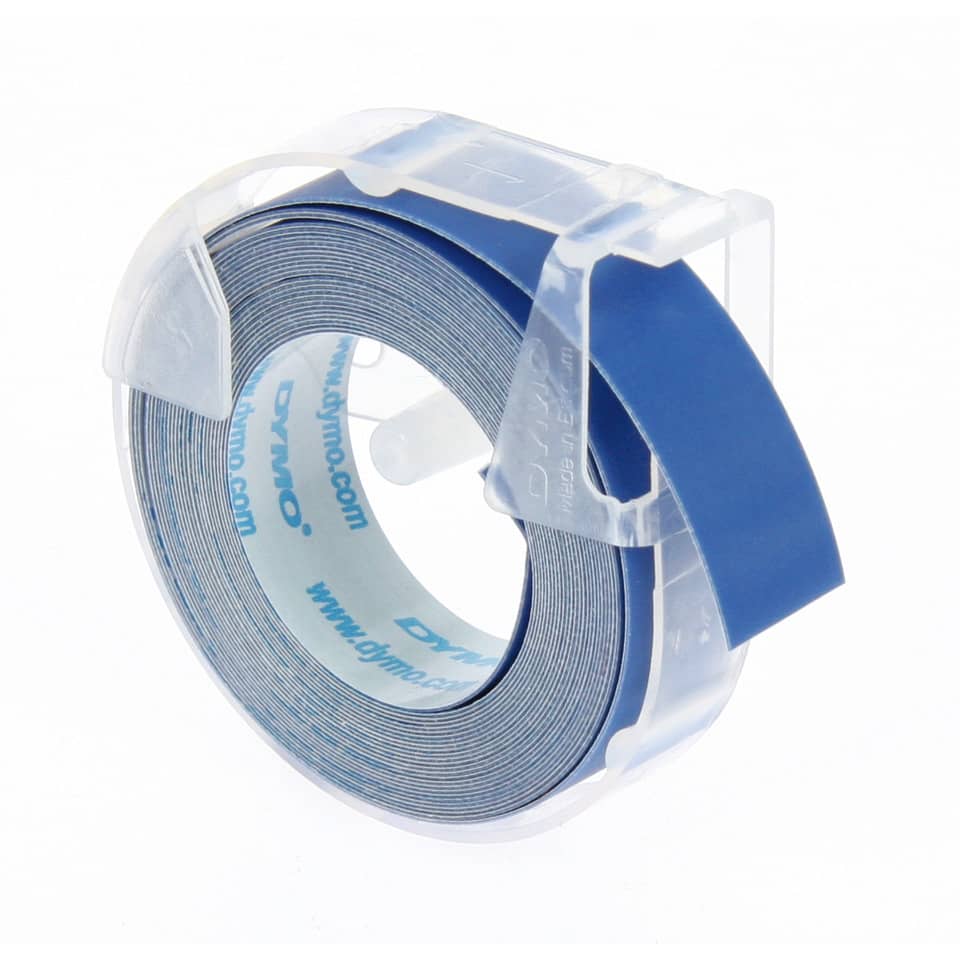 Nastro a rilievo 3D per etichettatrici Dymo vinile 9 mm x 3 m bianco/blu S0898140