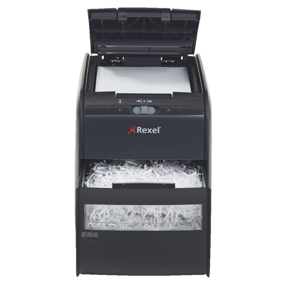 Distruggidocumenti ad alimentazione automatica Rexel Auto+60X  P-3 15 L taglio frammenti 4x45 mm nero 2103060EU