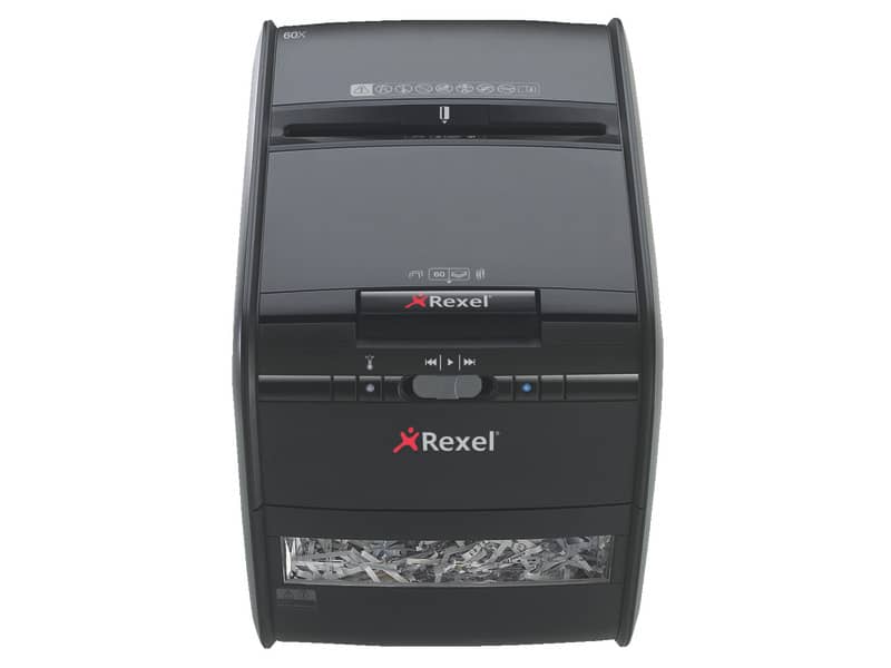 Distruggidocumenti ad alimentazione automatica Rexel Auto+60X  P-3 15 L taglio frammenti 4x45 mm nero 2103060EU