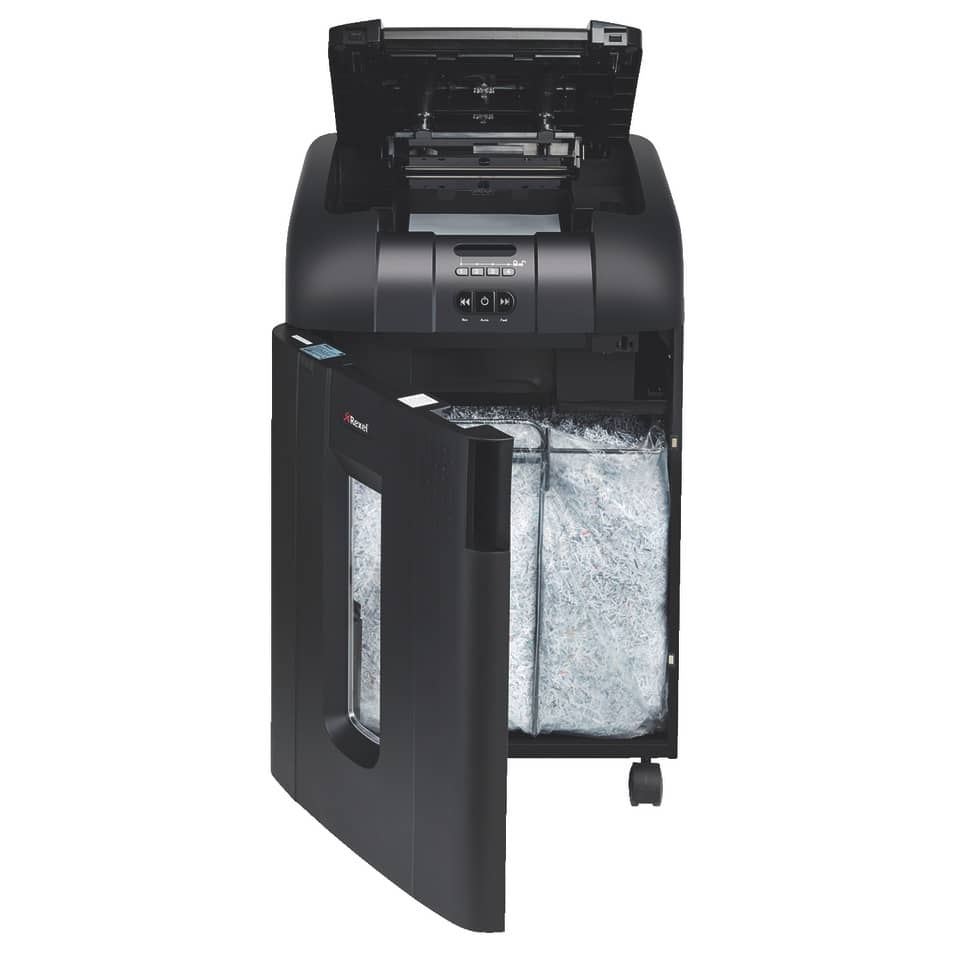 Distruggidocumenti ad alimentazione automatica Rexel Auto+600M P-5 80 L taglio microframmenti 2x15 mm 2104500EUA
