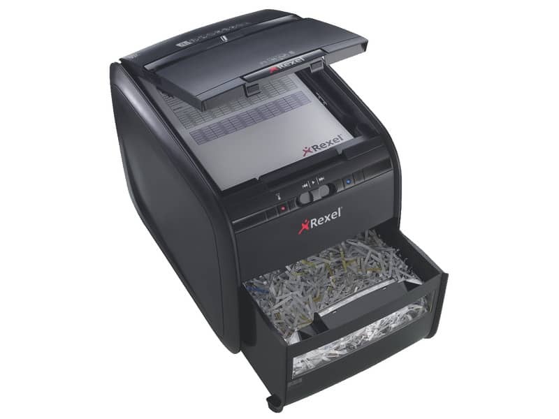 Distruggidocumenti ad alimentazione automatica Rexel Auto+60X  P-3 15 L taglio frammenti 4x45 mm nero 2103060EU