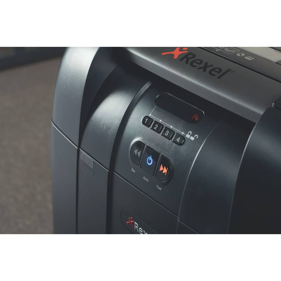 Distruggidocumenti ad alimentazione automatica Rexel Auto+600X P-4 80 L taglio a frammenti 4x40 mm - 2103500EUA