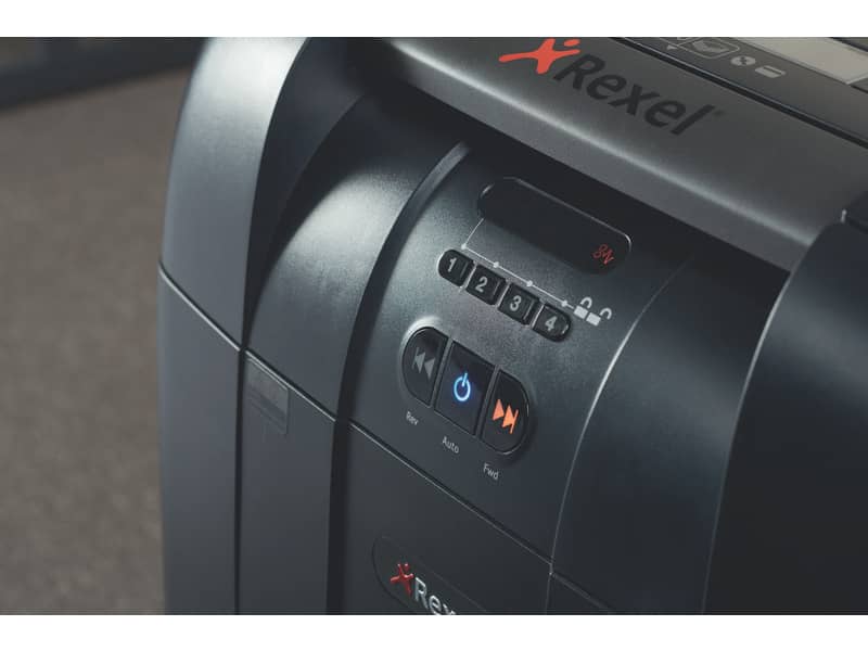 Distruggidocumenti ad alimentazione automatica Rexel Auto+600X P-4 80 L taglio a frammenti 4x40 mm - 2103500EUA