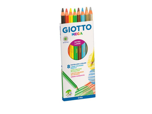 Matite colorate GIOTTO Mega assortiti astuccio da 8 - 225400