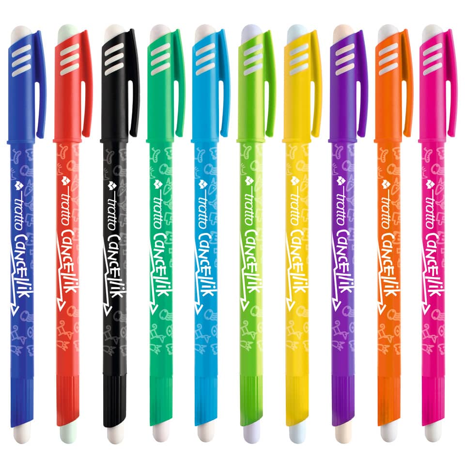 Penne a sfera cancellabili TRATTO Cancellik 1 mm assortiti Conf. 50 pezzi - 826500