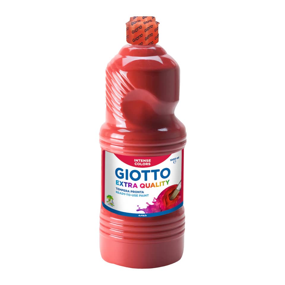 Tempera a base d'acqua GIOTTO Extra Quality flacone 1 lt rosso scarlatto 533408