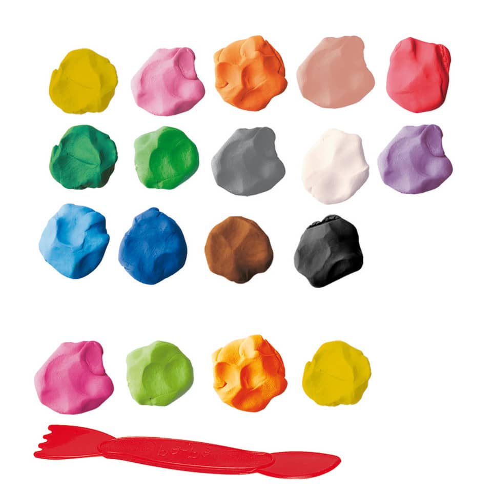 Plastilina modellabile GIOTTO Patplume assort. classici + fluo -cf. Appendibile da 18x20 g + 1 coltellino - 513100