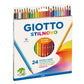 Matite colorate GIOTTO Stilnovo astuccio appendibile da 24 - 25660000