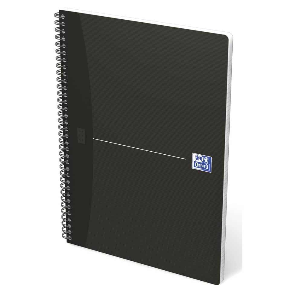 Quaderno spiralato OXFORD Office Essentials Maxi A4 nero quadretti 5 mm 100100759