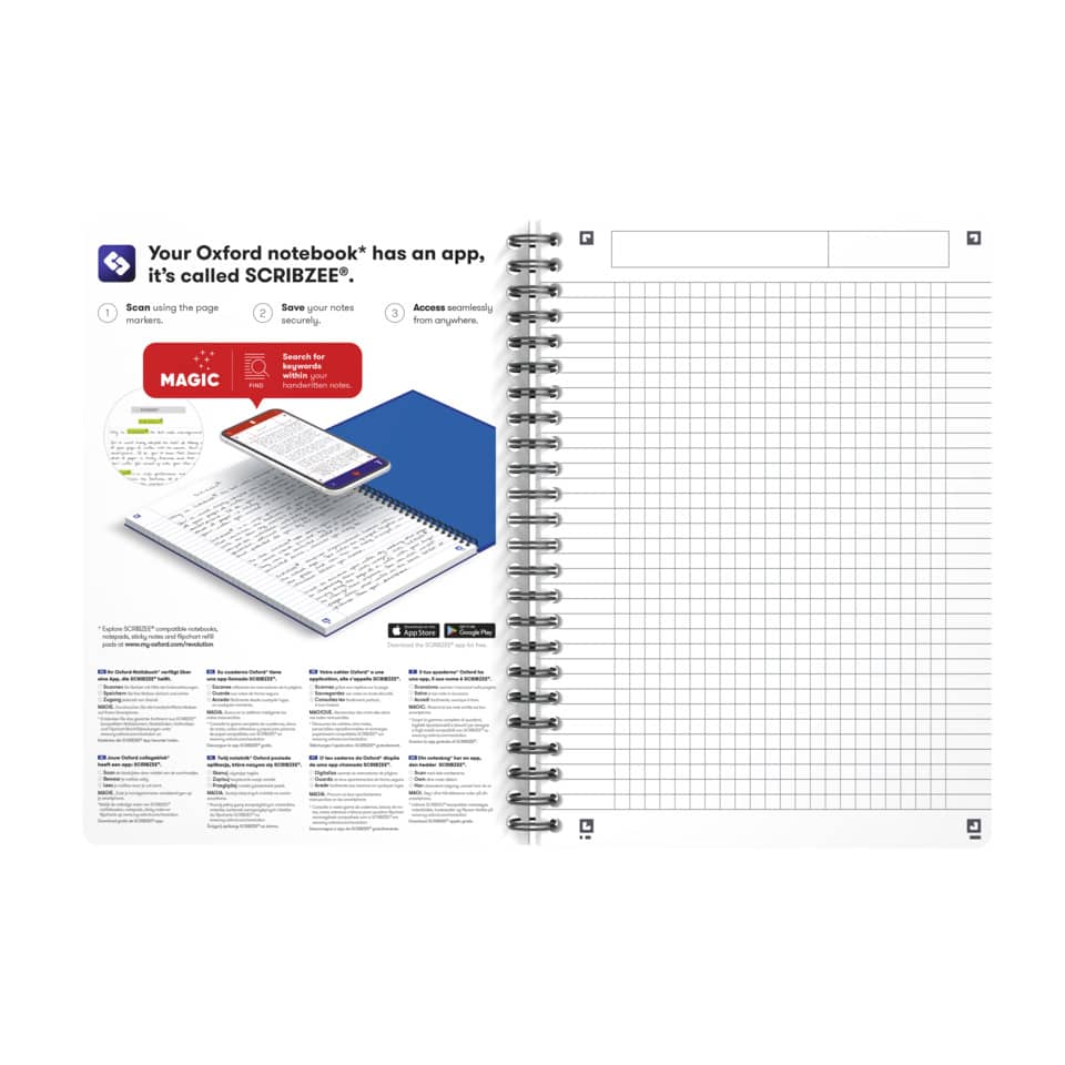 Quaderno spiralato OXFORD Office Essentials A5 assortiti quadretti 5 mm 100102938