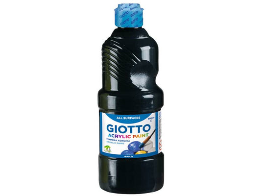 Tempera a base acrilica GIOTTO Acrylic Paint flacone 500 ml nero 53372400