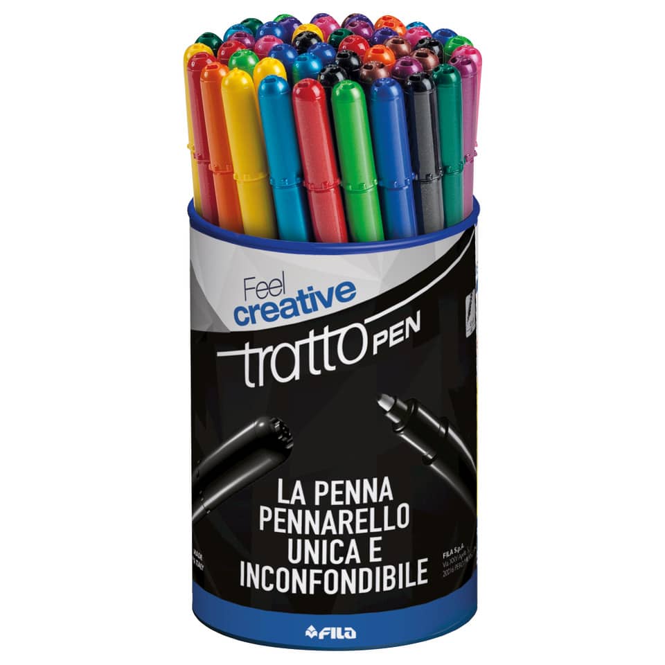 Penne a punta sintetica TRATTO Pen Metal 2 mm assortiti barattolo da 50 - F807100