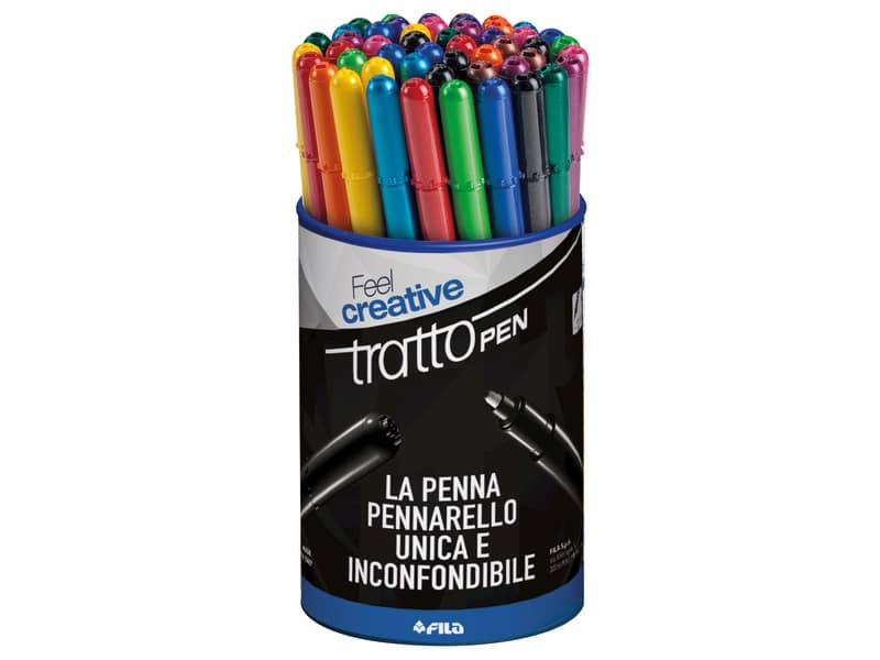 Penne a punta sintetica TRATTO Pen Metal 2 mm assortiti barattolo da 50 - F807100