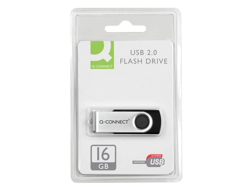 Chiavetta USB Q-Connect High Speed 2.0 nero 16 GB con cappuccio di protezione KF41513