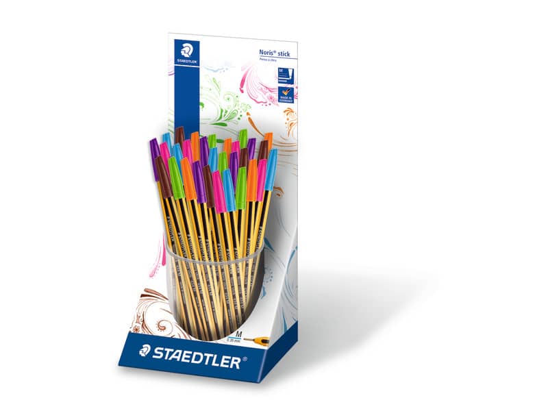 Penna a sfera Staedtler Noris Stick 1 mm assortiti Conf. 30 pezzi - 434M-SKP30