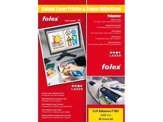 Film adesivo per stampanti laser e copiatrici Folex CLP Adhesive P WO 0,05 mm A3 lucido Cf. 50 pz - 2999W.050.43100