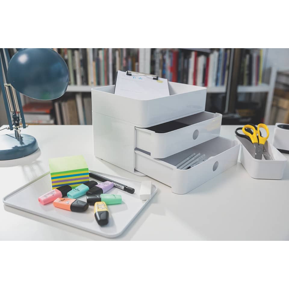 Cassettiera da scrivania HAN Smart-Box Plus Allison 260x195x190 mm 2 cassetti + scatola portautensili bianco - 1100-12