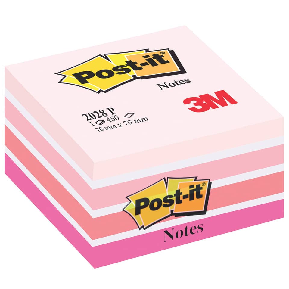 Foglietti riposizionabili Post-it® Notes Cubo 76x76 mm 450 ff rosa pastello 2028-P