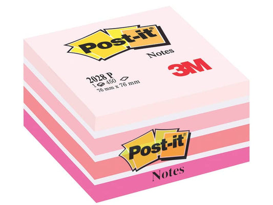 Foglietti riposizionabili Post-it® Notes Cubo 76x76 mm 450 ff rosa pastello 2028-P