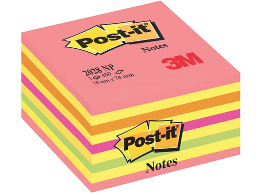 Foglietti riposizionabili Post-it® Notes Cubo Neon 76x76 mm 450 ff rosa neon 2028-NP