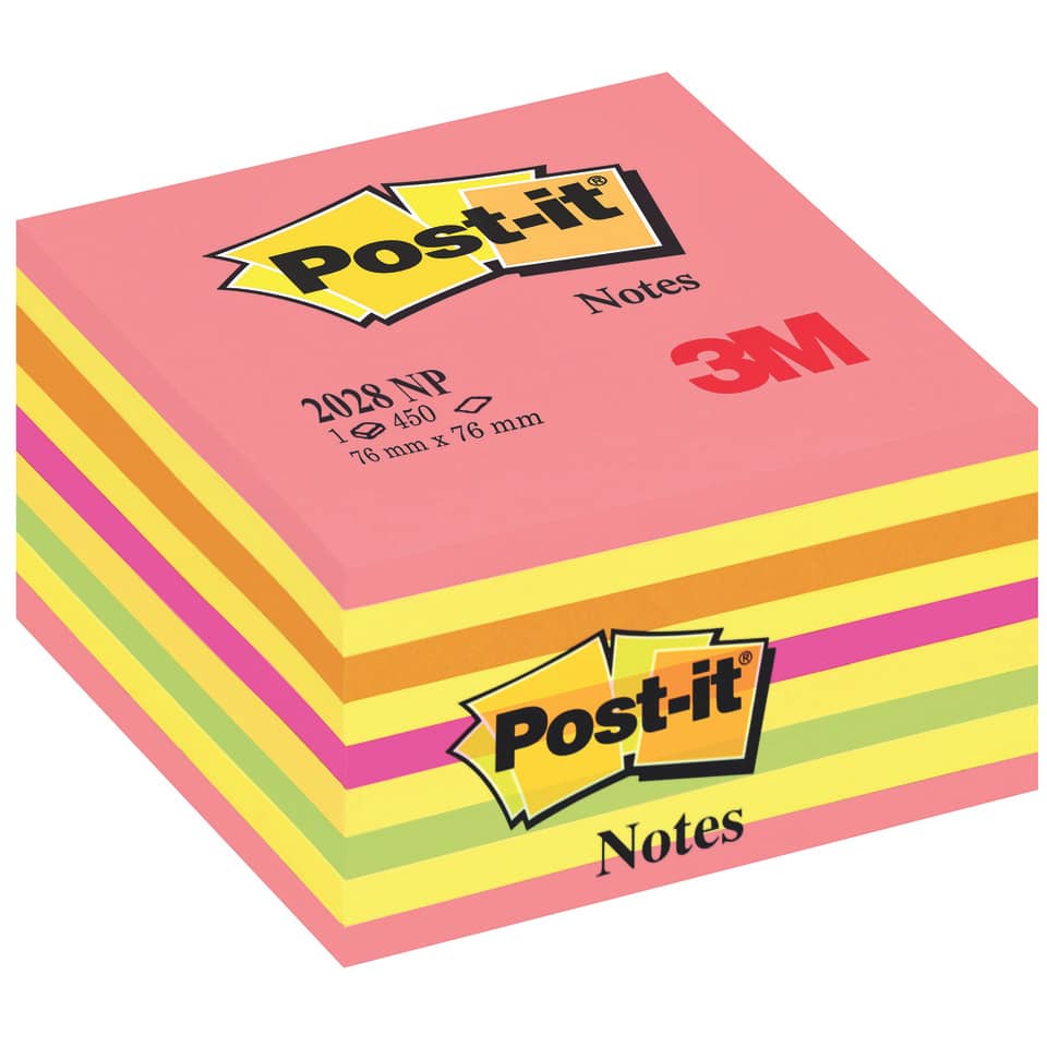 Foglietti riposizionabili Post-it® Notes Cubo Neon 76x76 mm 450 ff rosa neon 2028-NP