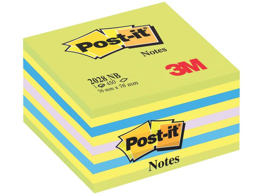 Foglietti riposizionabili Post-it® Notes Cubo Neon 76x76 mm 450 ff blu neon 2028-NB