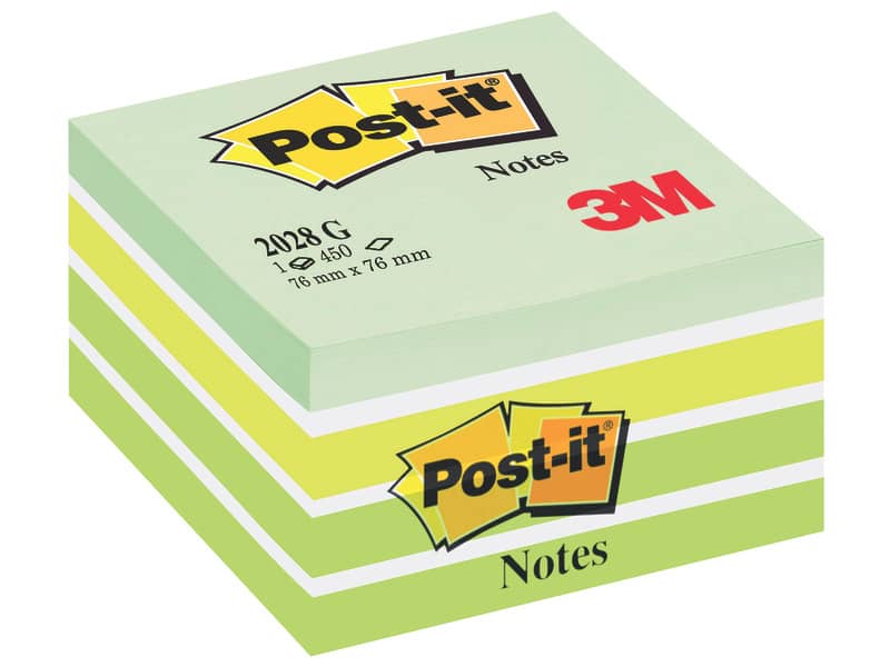 Foglietti riposizionabili Post-it® Notes Cubo 76x76 mm verde pastello 2028-G