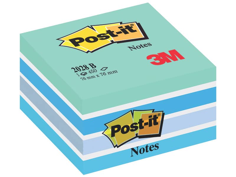 Foglietti riposizionabili Post-it® Notes Cubo 76x76 mm 450 ff blu pastello 2028-B