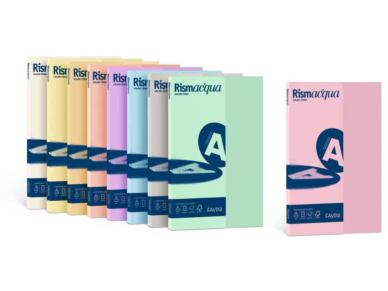 Carta colorata Favini Rismacqua colori tenui 200 g/m² A4 avorio 110 Risma da 50 fogli - A69Q544