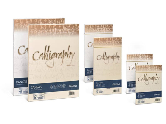 Carta canvas FAVINI Calligraphy per lettere ruvido su entrambi i lati 100 g/m² A4 bianco 01 50 fogli - A690214