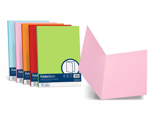 Cartellina semplice FAVINI FOLDER S cartoncino Simplex Luce&Acqua 200 g/m² 25x34cm celeste 08 conf.50 - A50T664