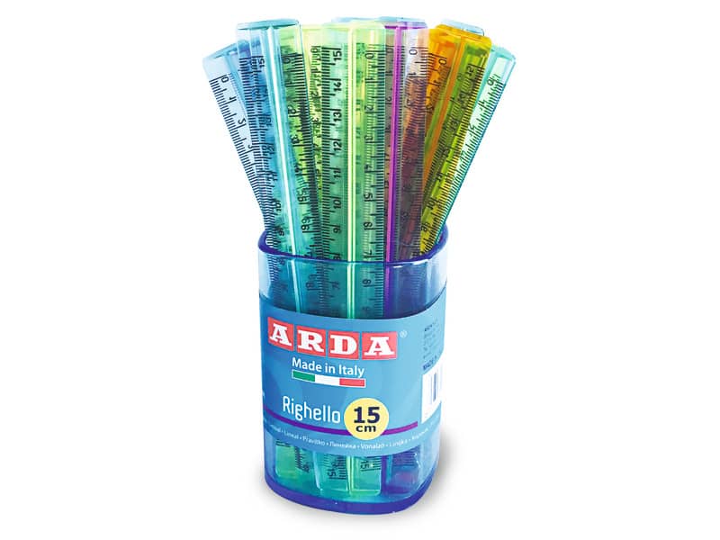 Righello ARDA Uni polistirolo colori assortiti Conf. 50 pezzi - 282C