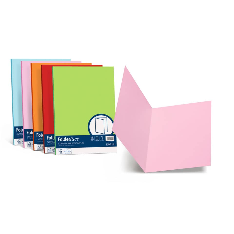 Cartellina semplice Favini FOLDER S cartoncino Simplex Luce&Acqua 200 g/m² 25x34cm blu 62 conf.50 - A50K664