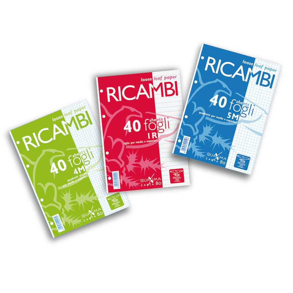 Ricambi per quaderni Maxima Pigna a 4 fori 80 g/m² A5 5mm Conf. 40 fogli - 00629045M