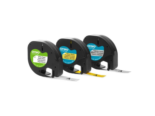 Nastri per etichettatrici Dymo LT 12 mm x 4 m assortiti starter kit da 3 nastri - S0721790
