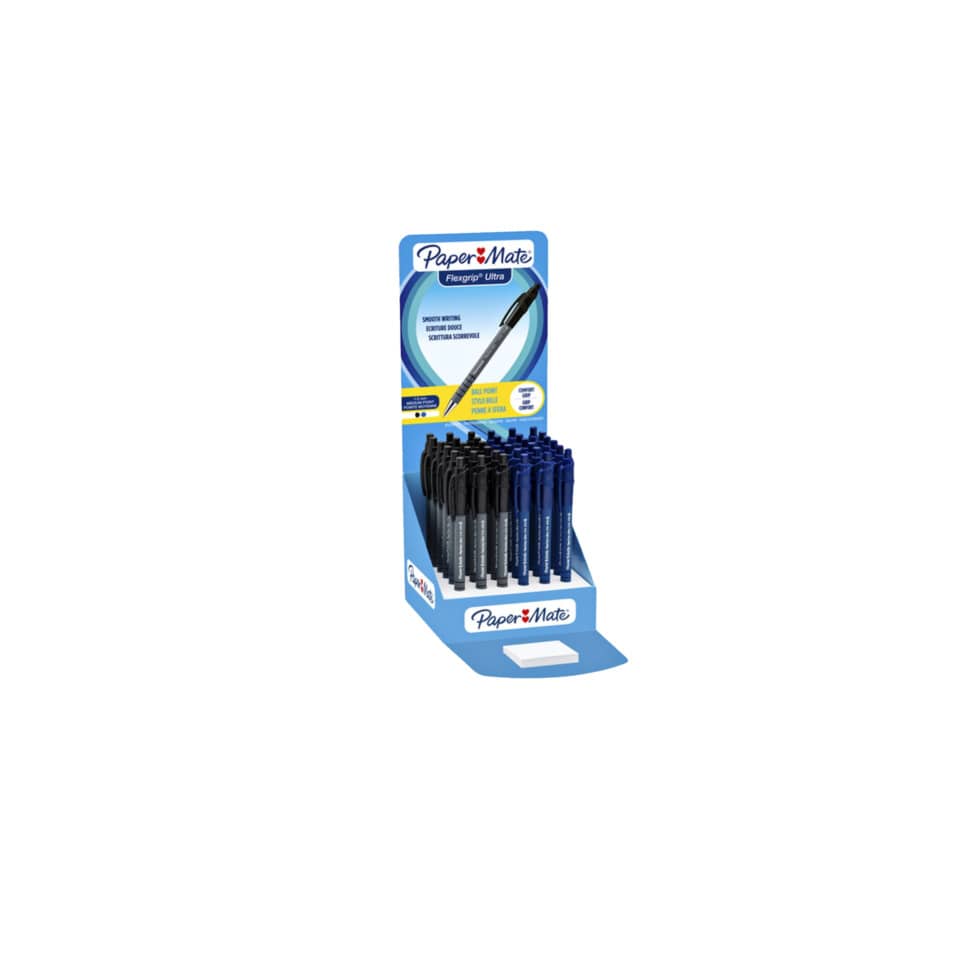 Penna a sfera a scatto Paper Mate Flexgrip Ultra M 1,0 mm assortiti espositore a 36 - S0189343