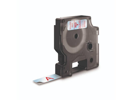 Nastro per etichettatrici Dymo D1 12 mm x 7 m rosso/trasparente S0720520